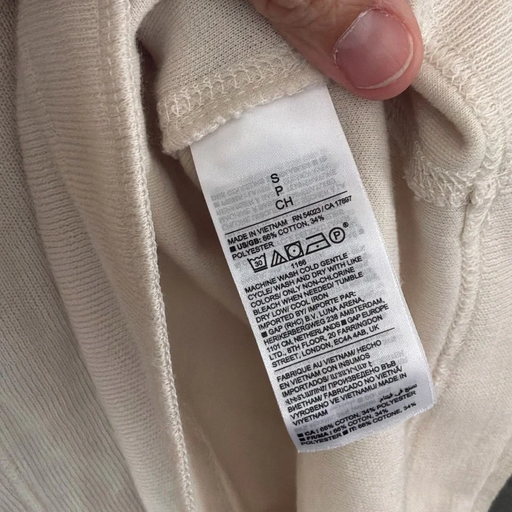 Banana Republic Ecru Crewneck Cotton Blend Double Knit Tee Size Small